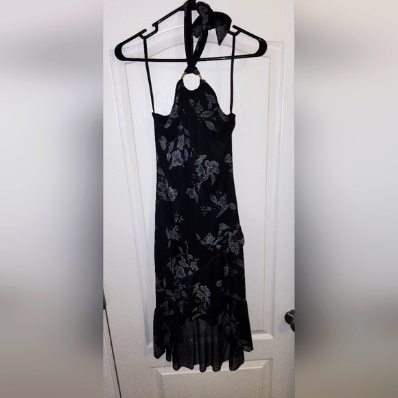 Lipstick Boutique Dresses & Skirts - Sheer Navy Blue Floral Halter Dress